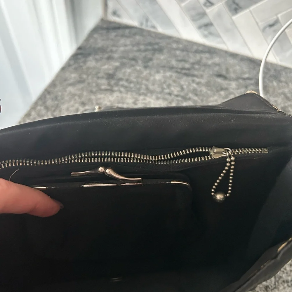 Vintage Black Leather Clutch - Picture 5 of 6